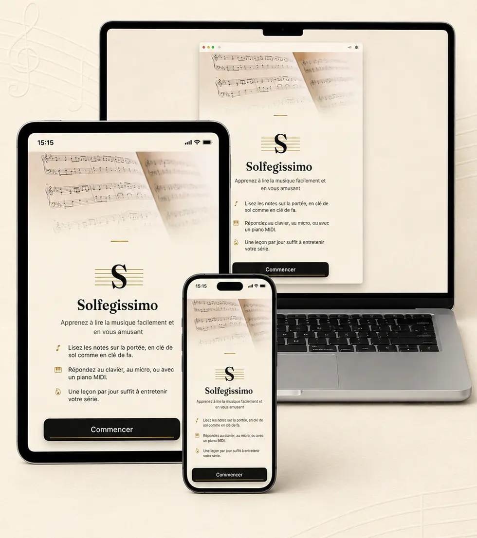 Solfegissimo sur iPhone, iPad et Mac